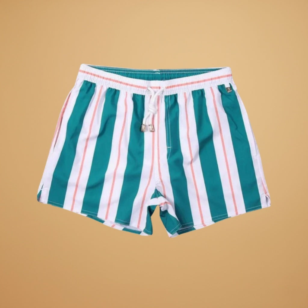 André | Calções de Banho Listrados Homem Cordão Ajustável