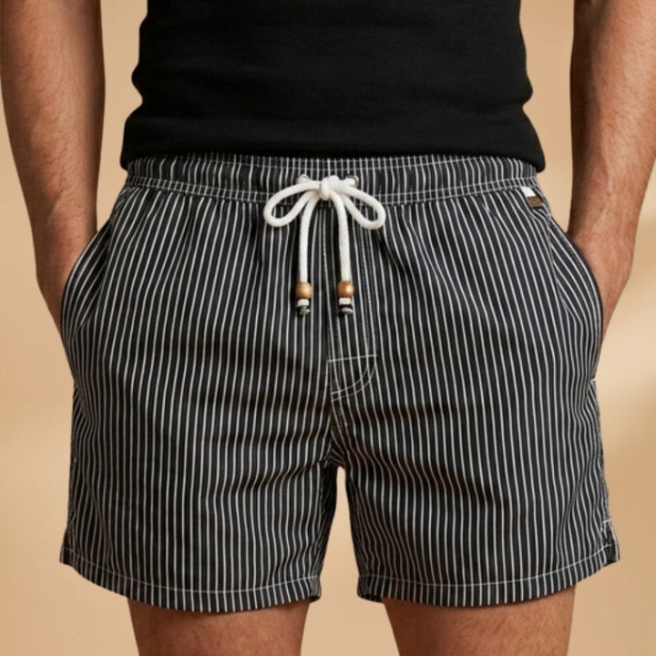 André | Calções de Banho Listrados Homem Cordão Ajustável