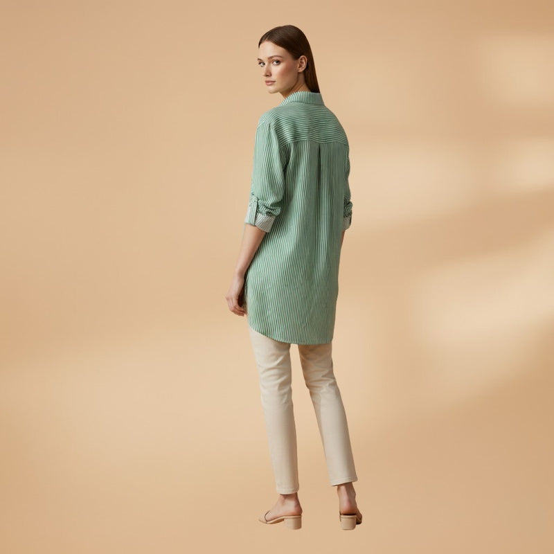 Beatriz | Camisa Às Riscas Mulher Manga Comprida Oversized