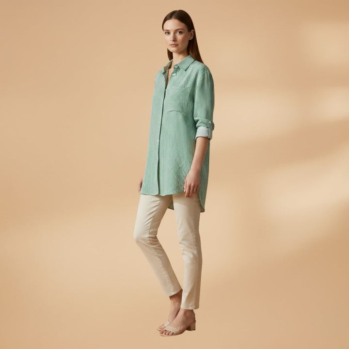 Beatriz | Camisa Às Riscas Mulher Manga Comprida Oversized