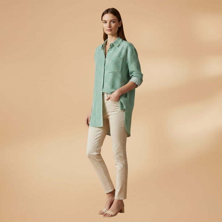 Beatriz | Camisa Às Riscas Mulher Manga Comprida Oversized
