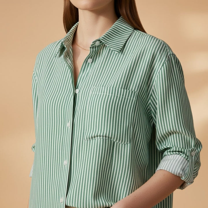 Beatriz | Camisa Às Riscas Mulher Manga Comprida Oversized