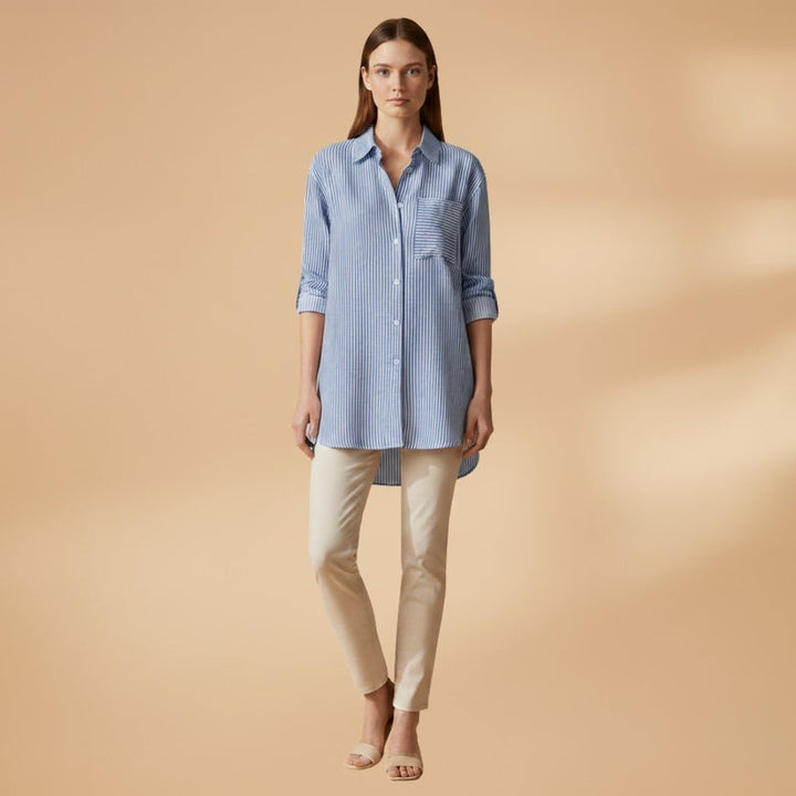 Beatriz | Camisa Às Riscas Mulher Manga Comprida Oversized