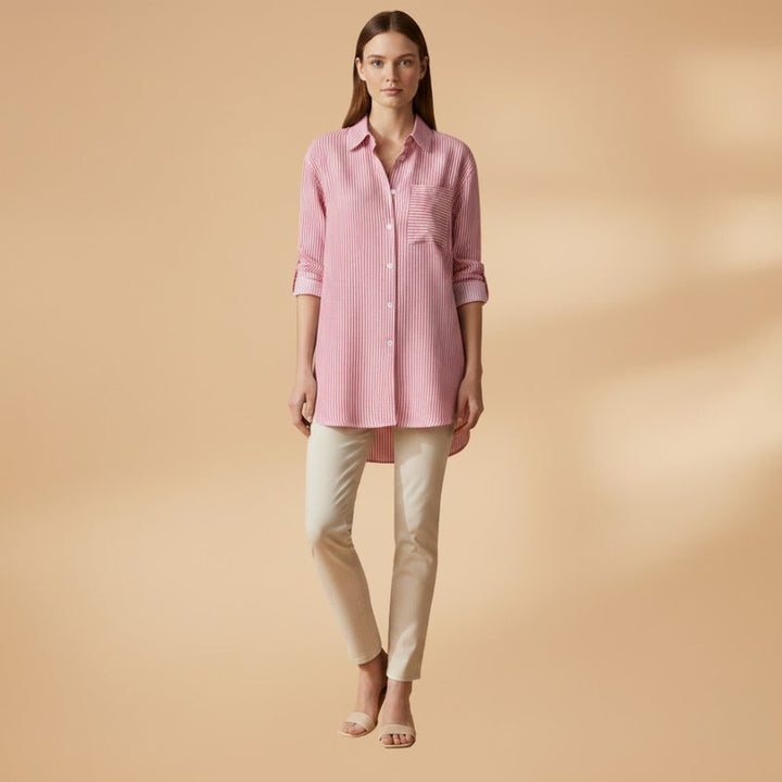 Beatriz | Camisa Às Riscas Mulher Manga Comprida Oversized