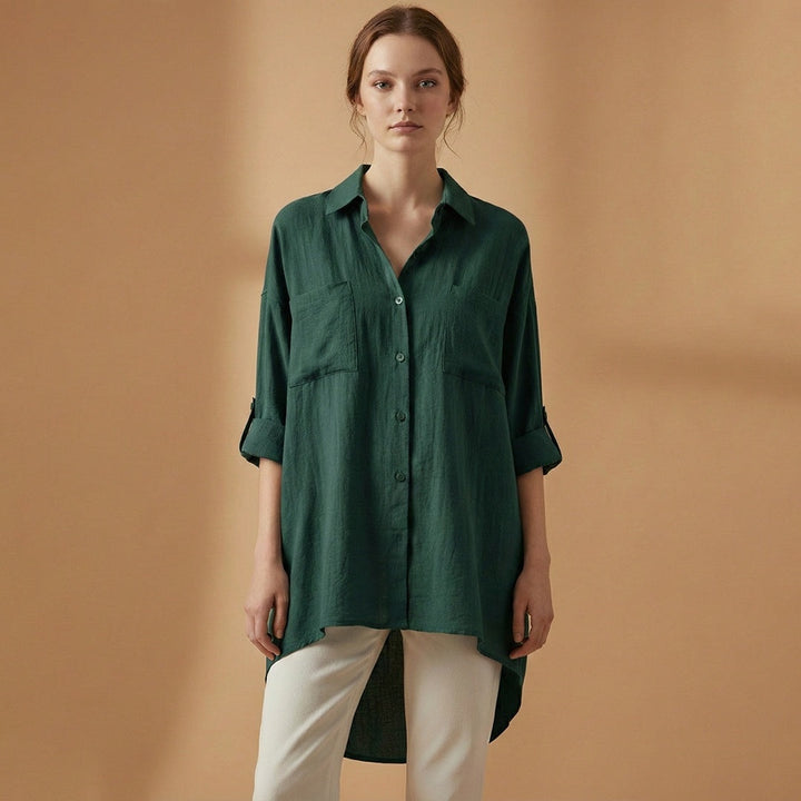 Adriana | Camisa Comprida Mulher Manga 3/4 Oversize