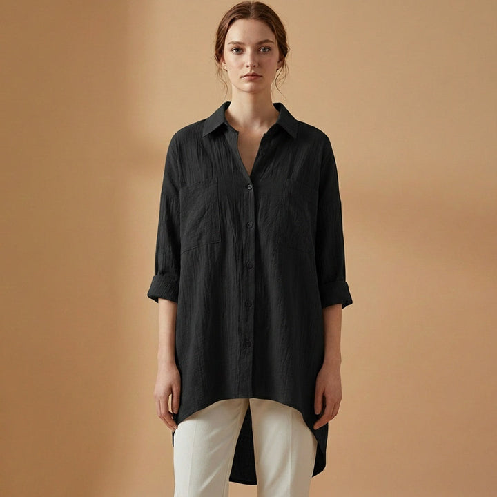Adriana | Camisa Comprida Mulher Manga 3/4 Oversize
