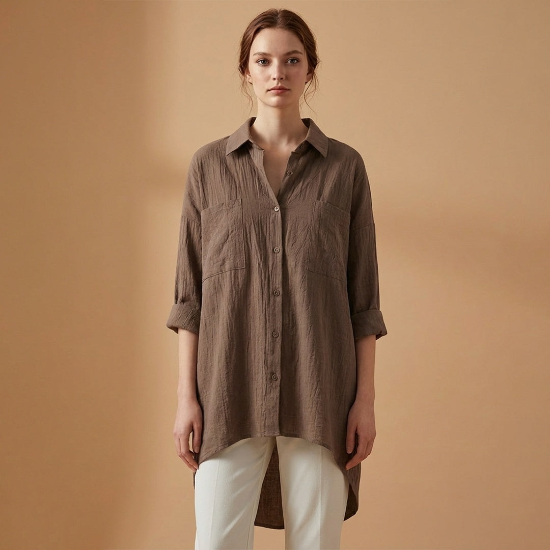 Adriana | Camisa Comprida Mulher Manga 3/4 Oversize