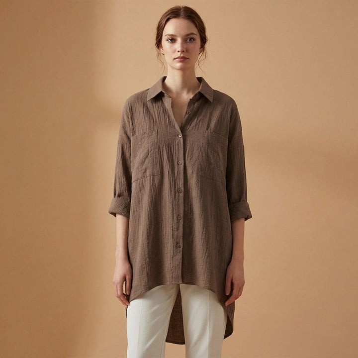 Adriana | Camisa Comprida Mulher Manga 3/4 Oversize