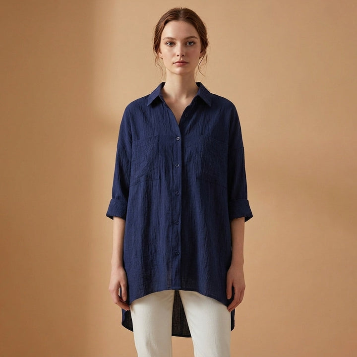 Adriana | Camisa Comprida Mulher Manga 3/4 Oversize
