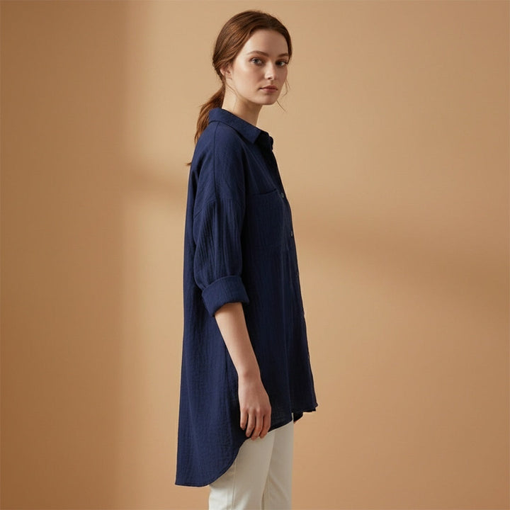 Adriana | Camisa Comprida Mulher Manga 3/4 Oversize