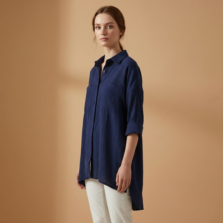 Adriana | Camisa Comprida Mulher Manga 3/4 Oversize
