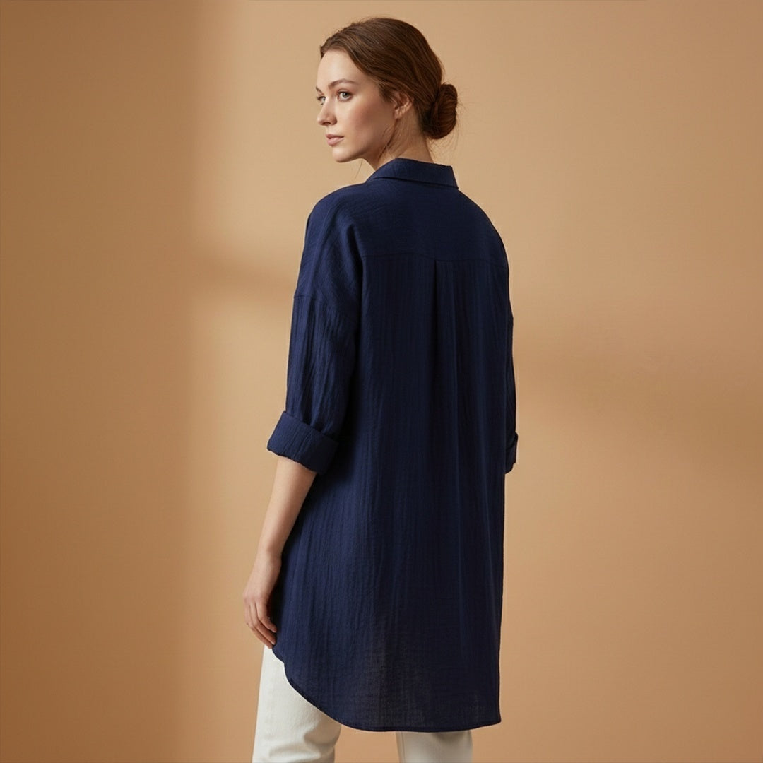 Adriana | Camisa Comprida Mulher Manga 3/4 Oversize