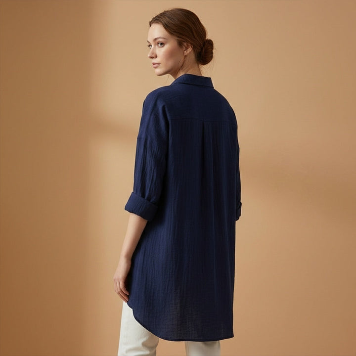 Adriana | Camisa Comprida Mulher Manga 3/4 Oversize