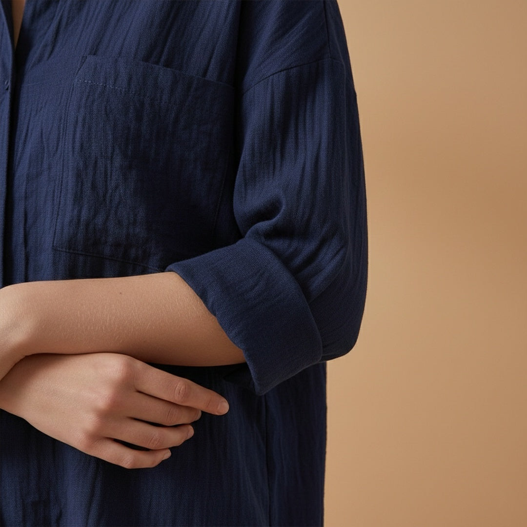 Adriana | Camisa Comprida Mulher Manga 3/4 Oversize