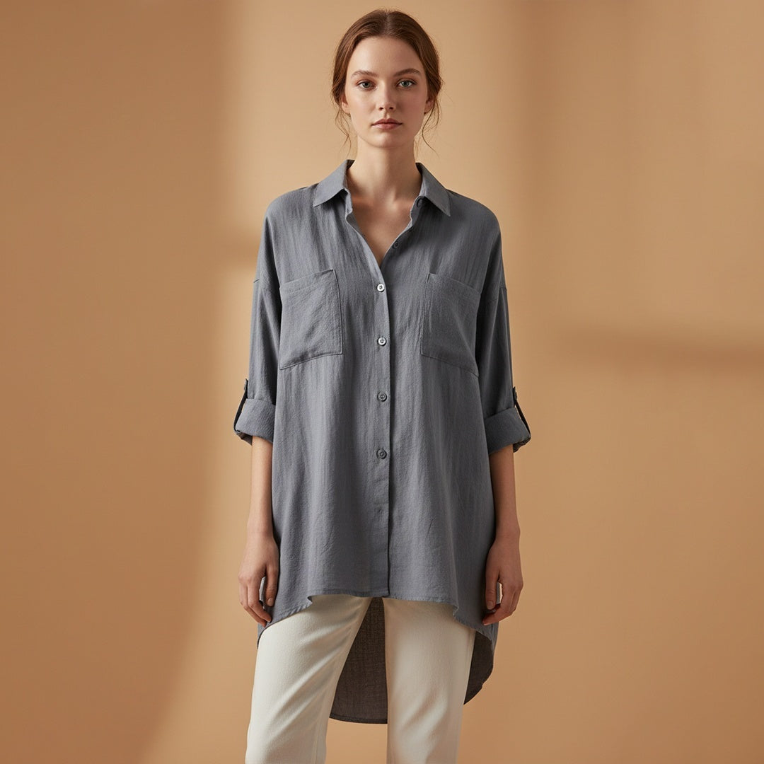 Adriana | Camisa Comprida Mulher Manga 3/4 Oversize