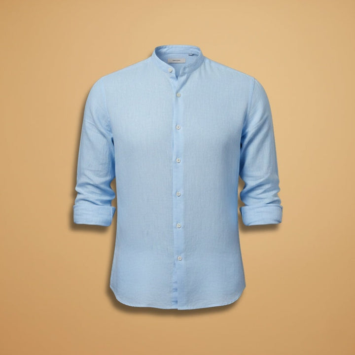 Afonso | Camisa de Linho Gola Mao Homem Manga Comprida