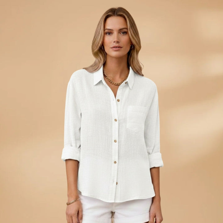 Alexandra | Camisa de Linho Mulher Manga Comprida Botões