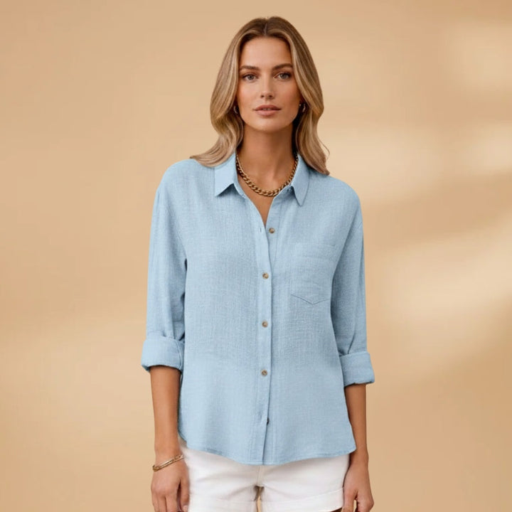 Alexandra | Camisa de Linho Mulher Manga Comprida Botões