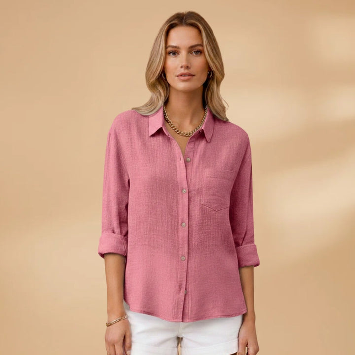 Alexandra | Camisa de Linho Mulher Manga Comprida Botões