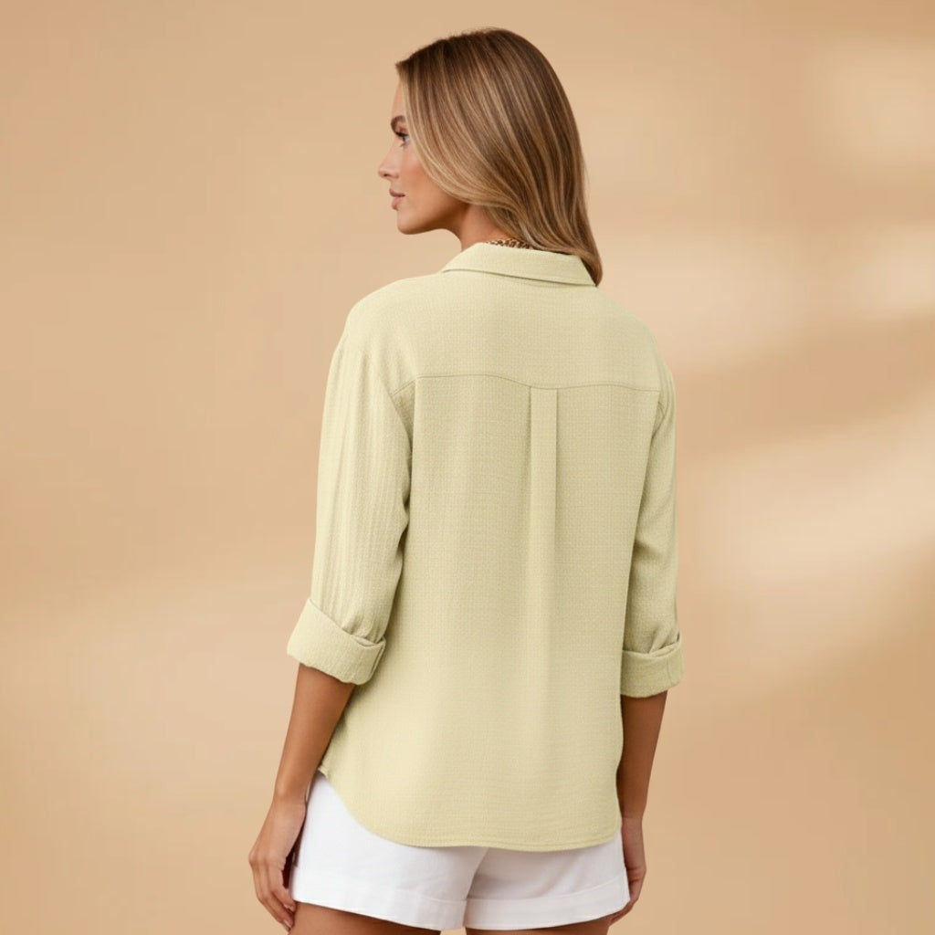 Alexandra | Camisa de Linho Mulher Manga Comprida Botões