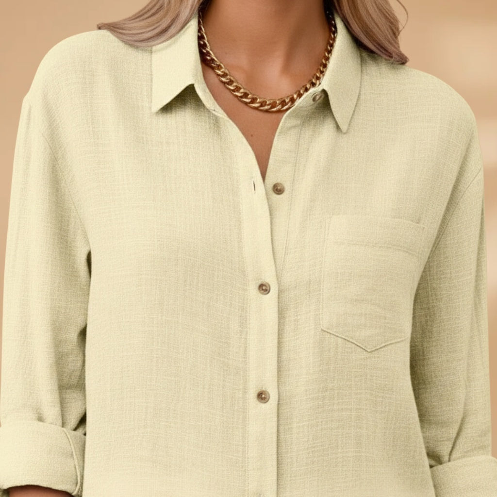 Alexandra | Camisa de Linho Mulher Manga Comprida Botões