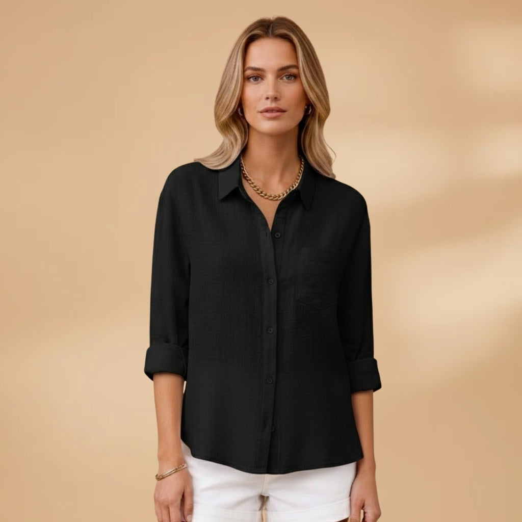 Alexandra | Camisa de Linho Mulher Manga Comprida Botões