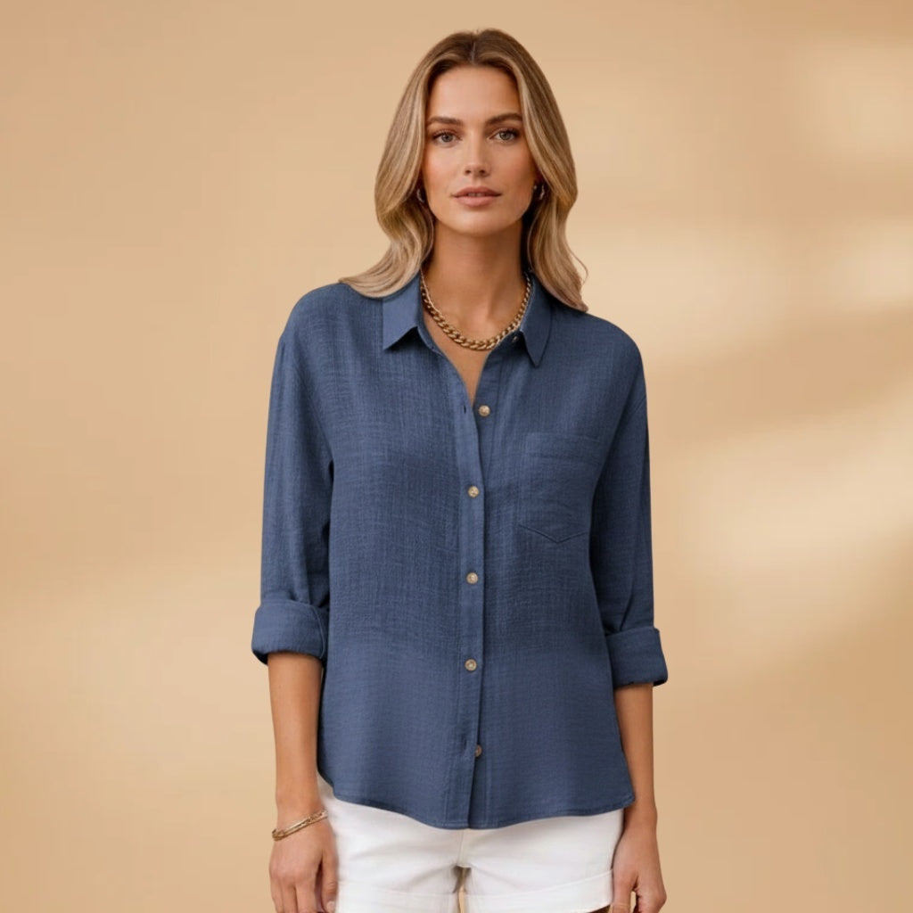 Alexandra | Camisa de Linho Mulher Manga Comprida Botões