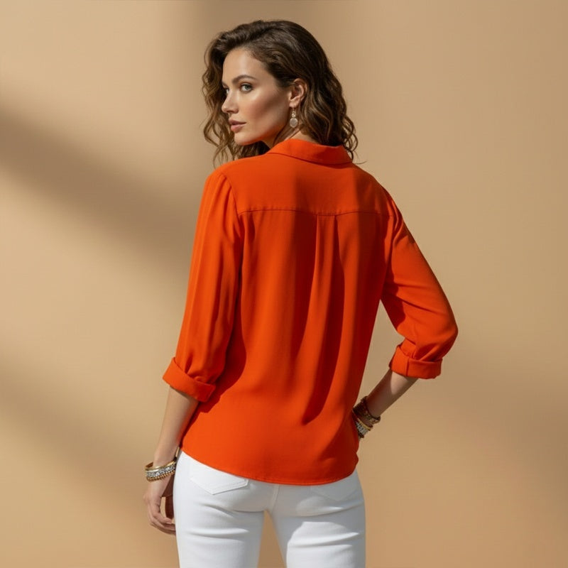 Francisca | Camisa de Linho Mulher Manga Longa Colarinho