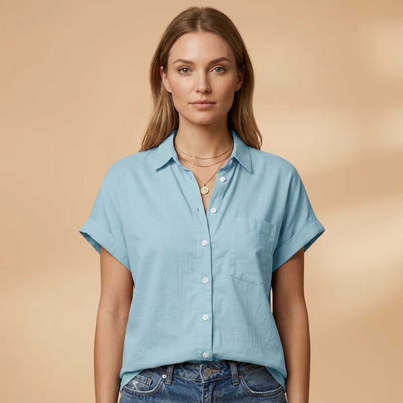 Patrícia | Camisa Manga Curta Mulher Bolso