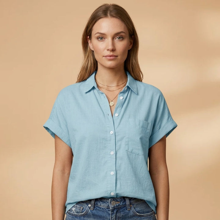 Patrícia | Camisa Manga Curta Mulher Bolso