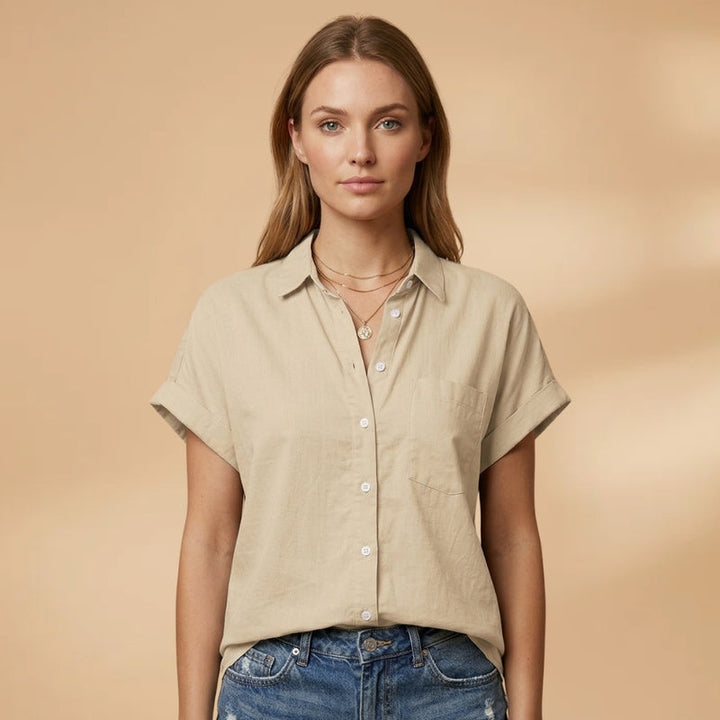 Patrícia | Camisa Manga Curta Mulher Bolso