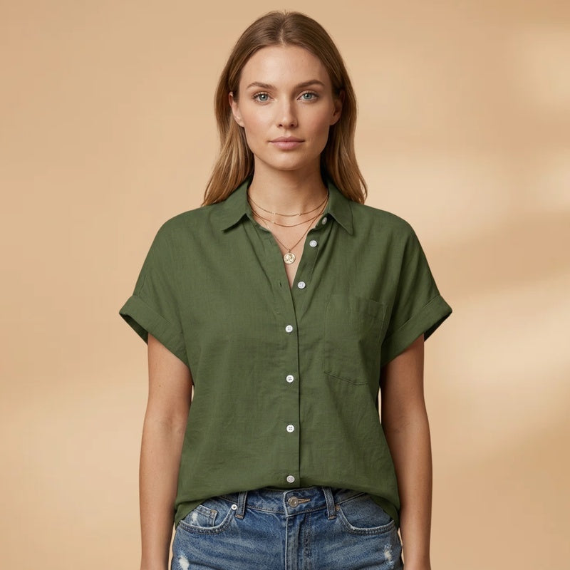 Patrícia | Camisa Manga Curta Mulher Bolso