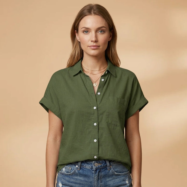 Patrícia | Camisa Manga Curta Mulher Bolso