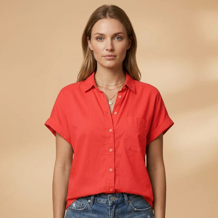 Patrícia | Camisa Manga Curta Mulher Bolso