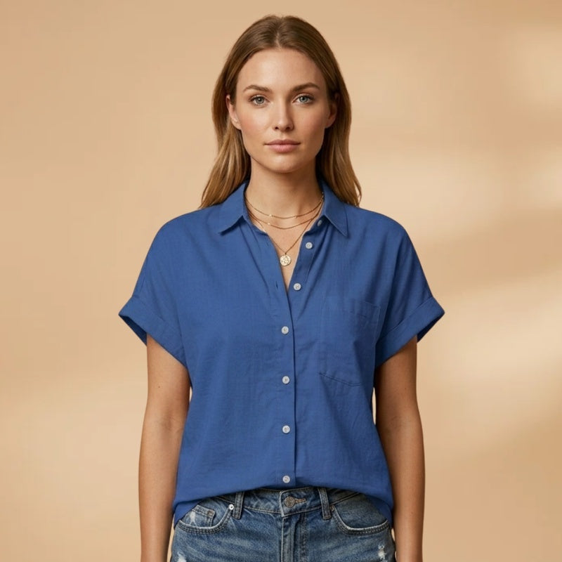 Patrícia | Camisa Manga Curta Mulher Bolso