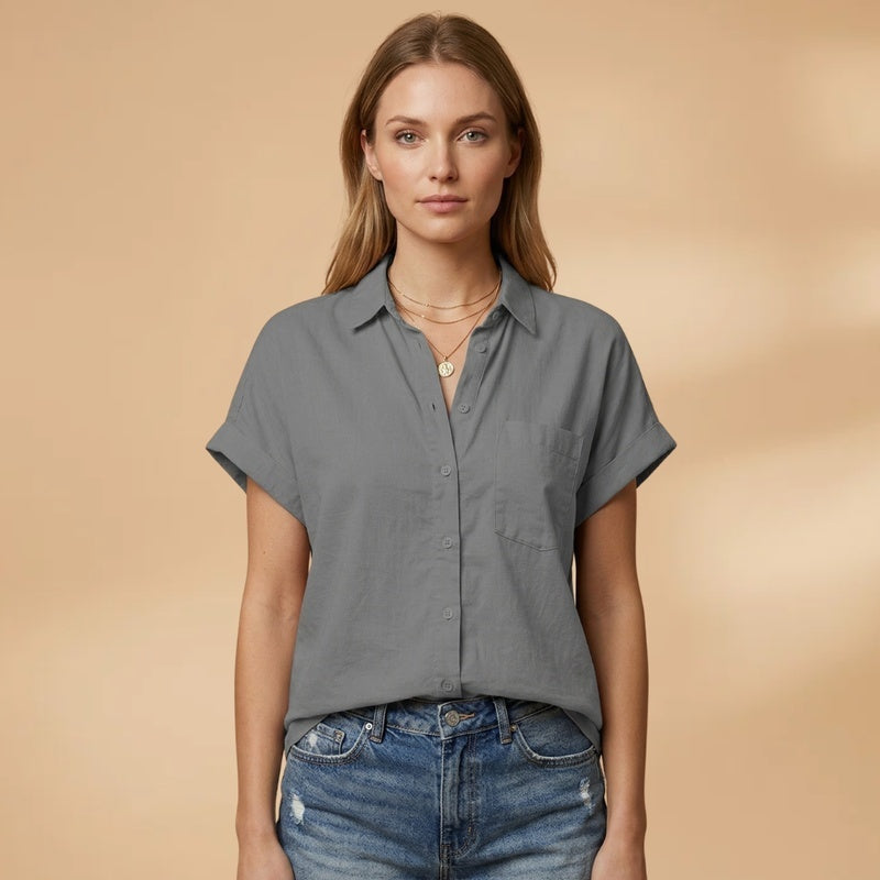 Patrícia | Camisa Manga Curta Mulher Bolso