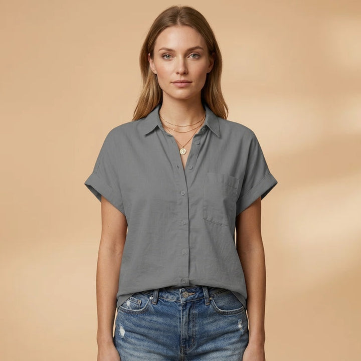 Patrícia | Camisa Manga Curta Mulher Bolso
