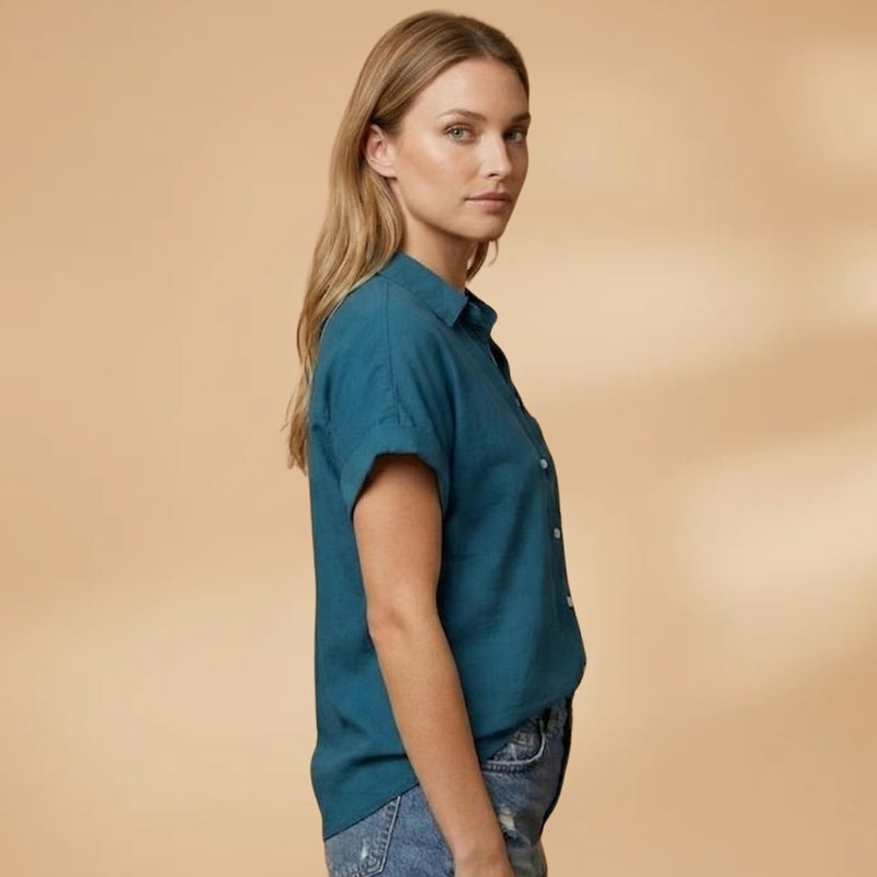 Patrícia | Camisa Manga Curta Mulher Bolso