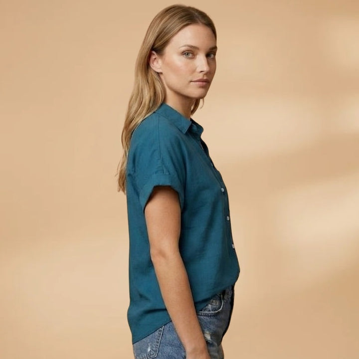 Patrícia | Camisa Manga Curta Mulher Bolso