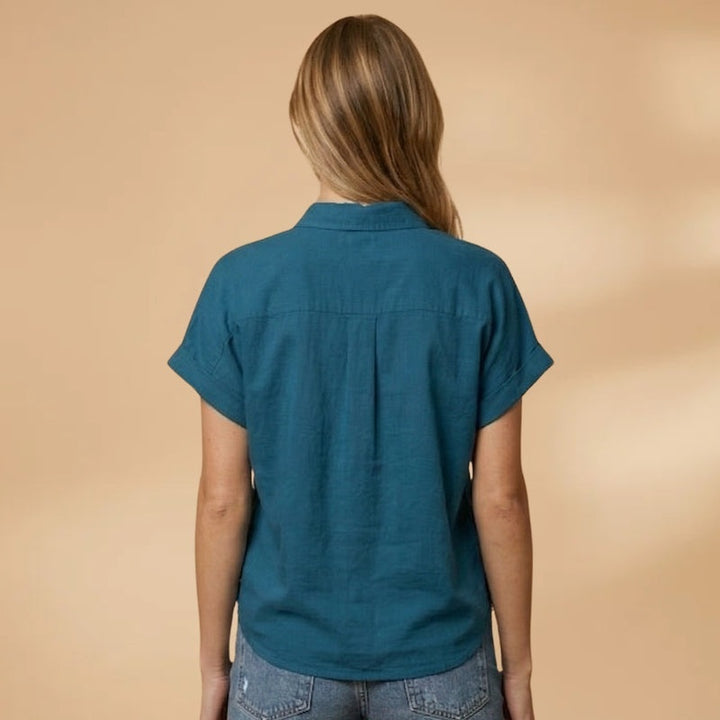 Patrícia | Camisa Manga Curta Mulher Bolso