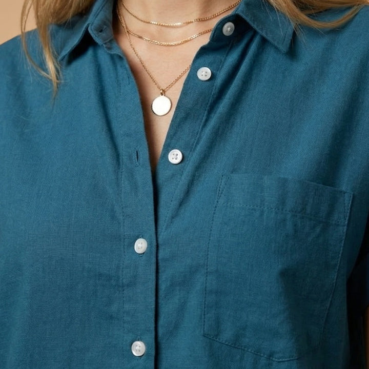 Patrícia | Camisa Manga Curta Mulher Bolso