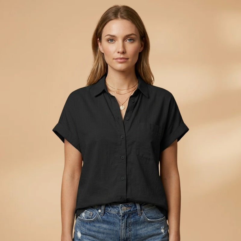 Patrícia | Camisa Manga Curta Mulher Bolso