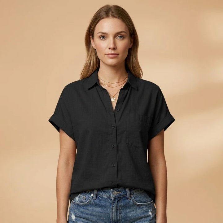 Patrícia | Camisa Manga Curta Mulher Bolso