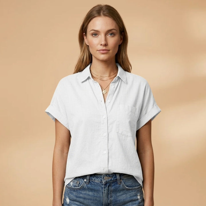 Patrícia | Camisa Manga Curta Mulher Bolso