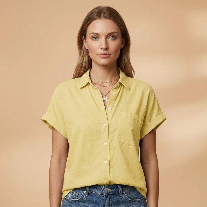 Patrícia | Camisa Manga Curta Mulher Bolso