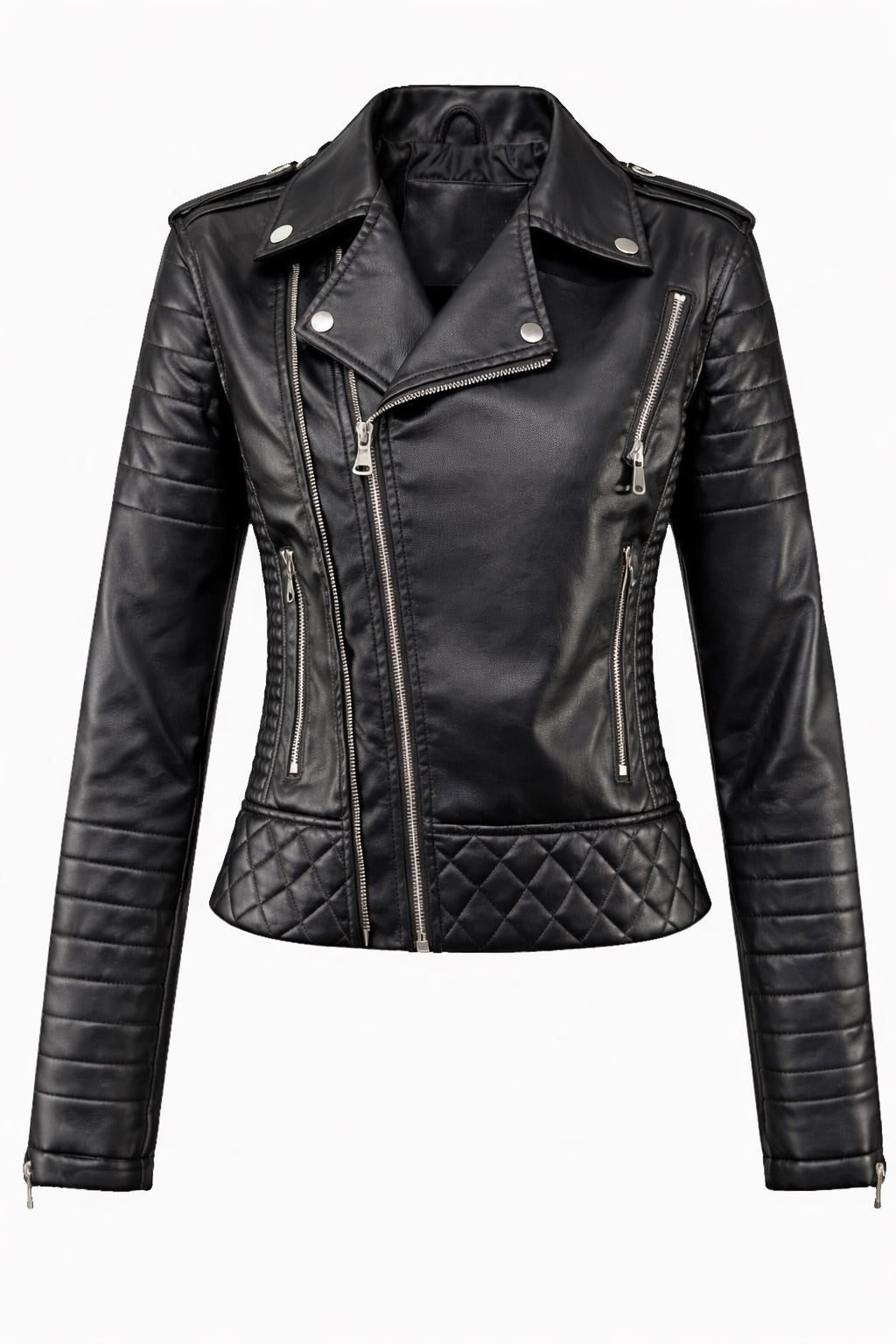 Carla | Casaco Couro Mulher Biker Polipele Acolchoada