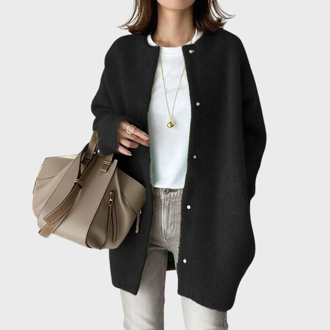 Carla | Casaco de Malha Oversized Mulher Botões de Pressão