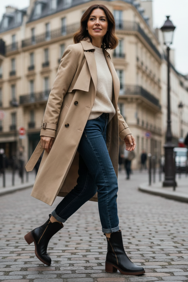 Carla | Chelsea Boots Mulher de Couro Salto Bloco