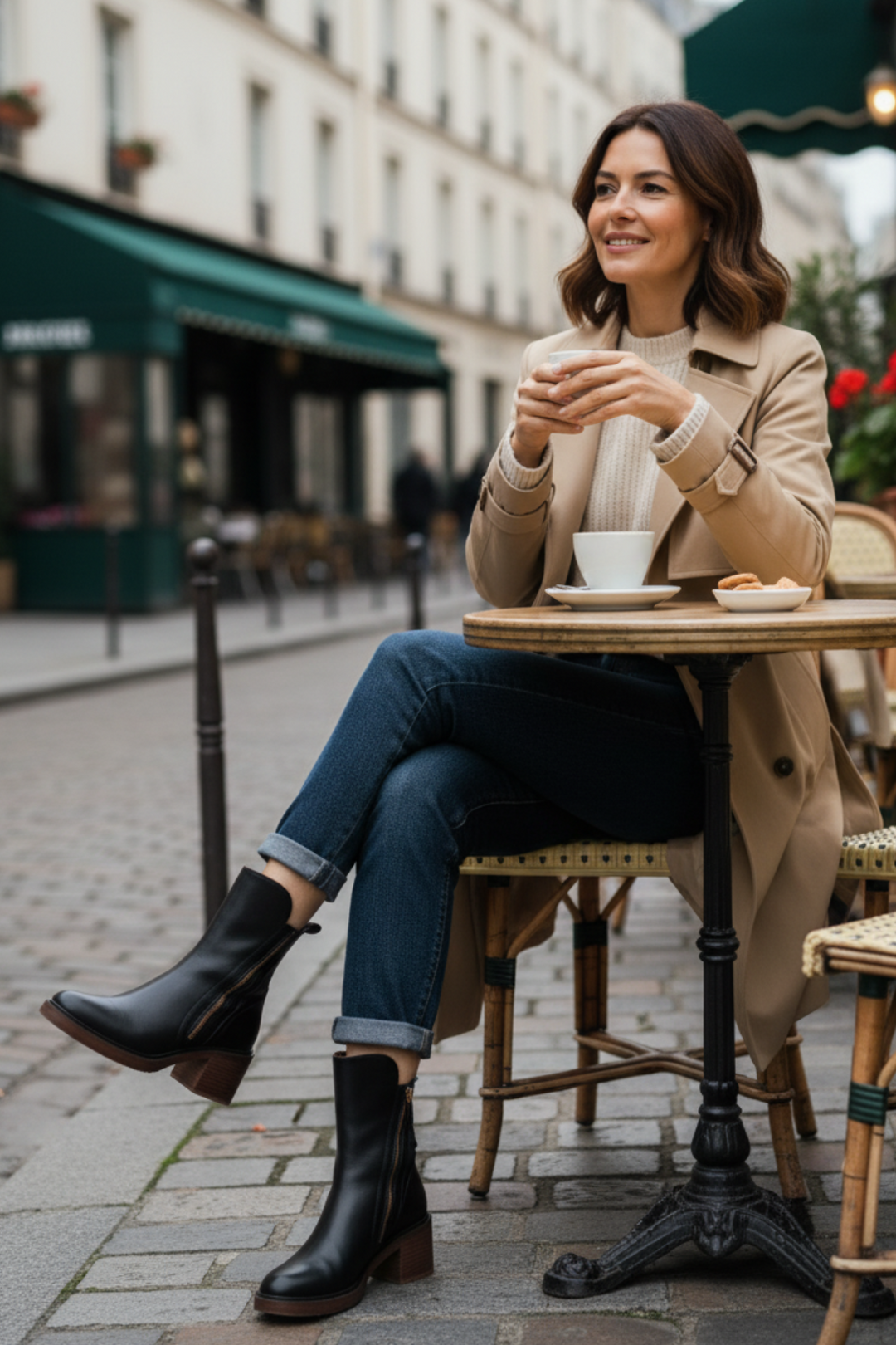 Carla | Chelsea Boots Mulher de Couro Salto Bloco