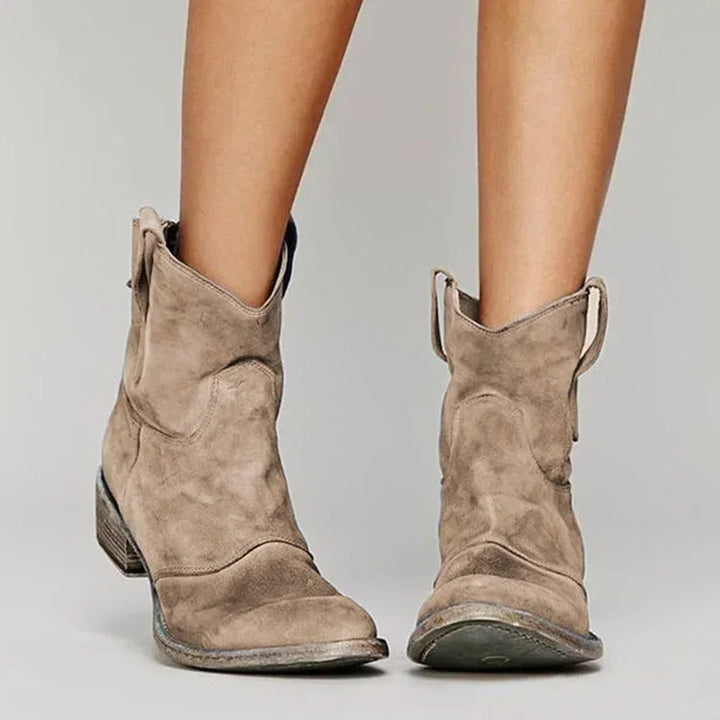 Carminho | Botas Cowboy de Camurça Mulher Rasas Cano Médio